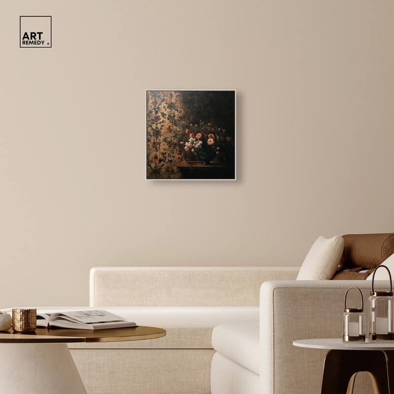 Dark Floral Elegance Canvas by Art Remedy