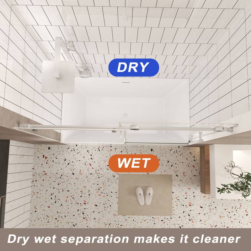 GDFStudio - Callum Frameless Sliding Shower Door for Modern Bathroom Layouts - Frameless shower door 60 "W x 60" H