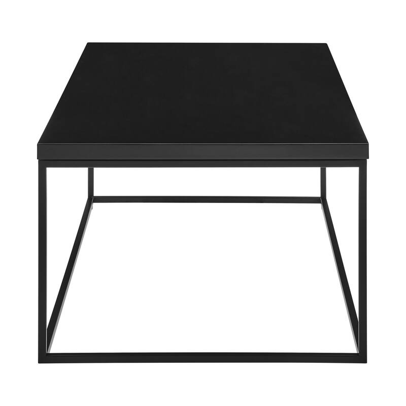 HomeRoots 47" Black Wood And Metal Frame Coffee Table