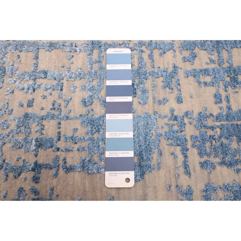 ECARPETGALLERY Hand-knotted Legacy Blue Silk, Wool Rug - 5'11 x 6'0