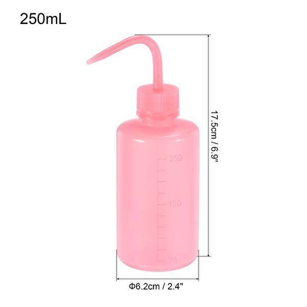 2pcs Squeeze Washing Bottle 250ml Plastic Water Irrigation Spout, Pink