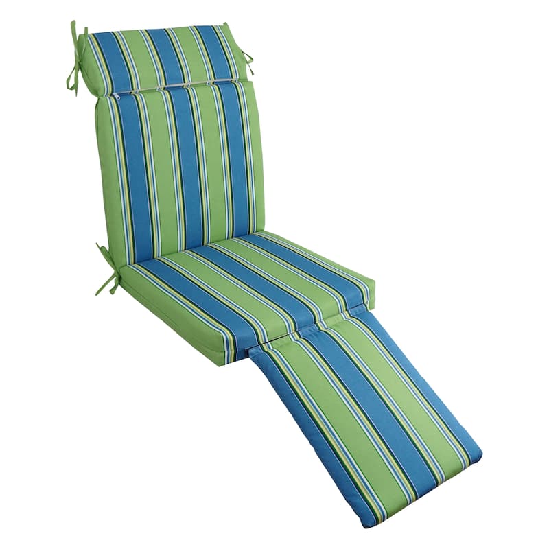 Blazing Needles All-Weather Outdoor Steamer Lounger Cushion - Haliwell Caribbean