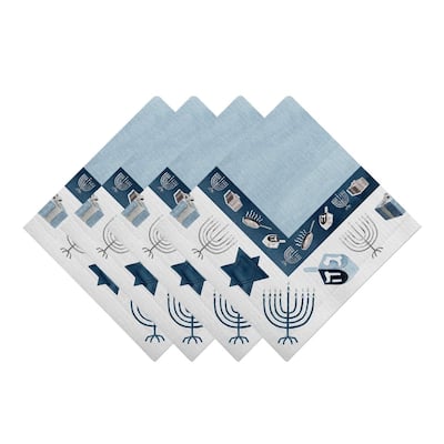 Happy Hanukkah Table Napkin Set - 20" x 20"