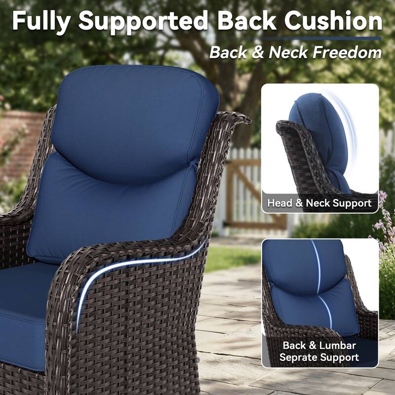 COZYWOR 2-person Outdoor Rattan Seating Group With Cushions