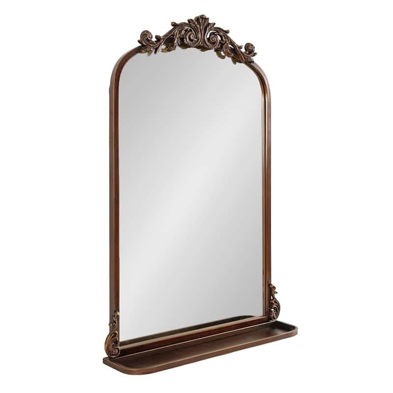 Kate and Laurel Arendahl Traditional Arch Mirror with Shelf - 21x32 - Bronze