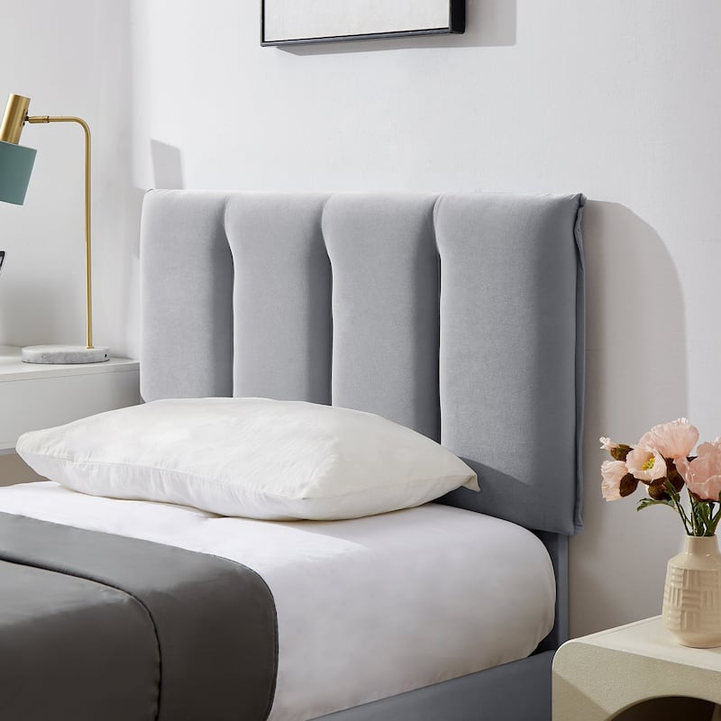 Javlergo Velvet Upholstered Platform Bed Frame with Adjustable Headboard