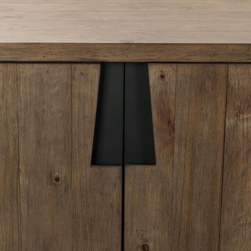 Classic Home Lyra 78" Reclaimed Pine Buffet Sideboard in Smoke Brown