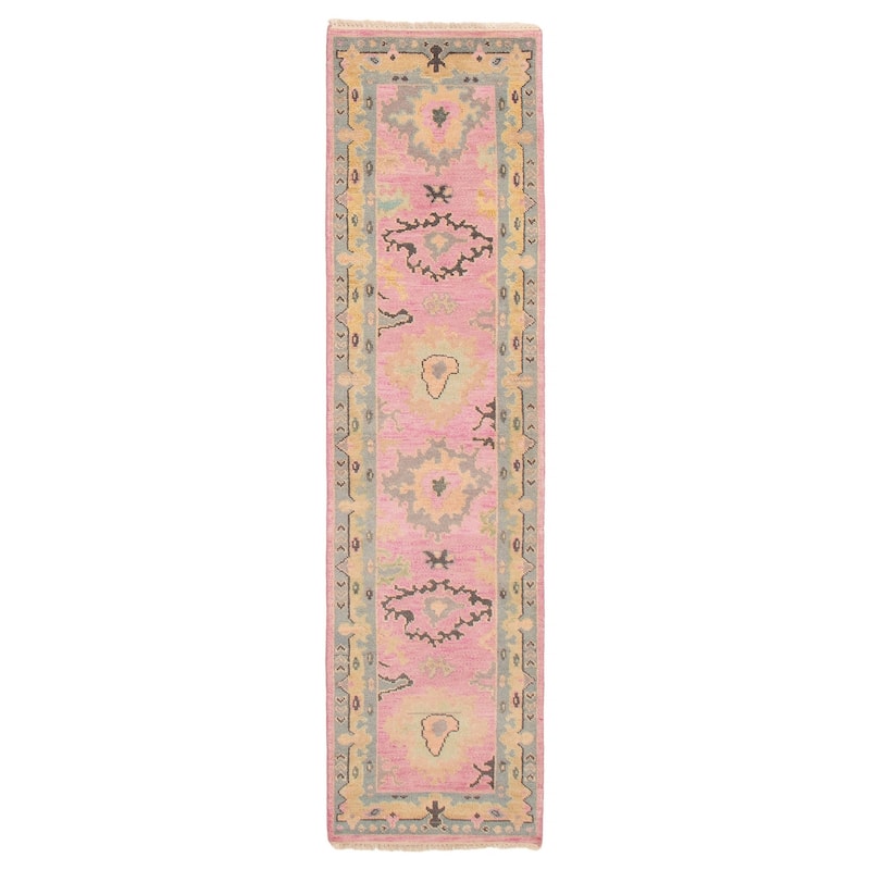 ECARPETGALLERY Hand-knotted Modern Oushak Violet Wool Rug - 2'6 x 9'10 - Violet - 2'6 x 9'10