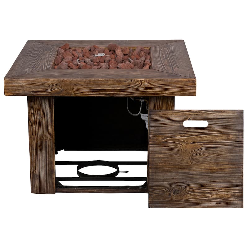 Fire & Flare 50,000 BTU Firepit Table, Lava Rocks, & Cover Set