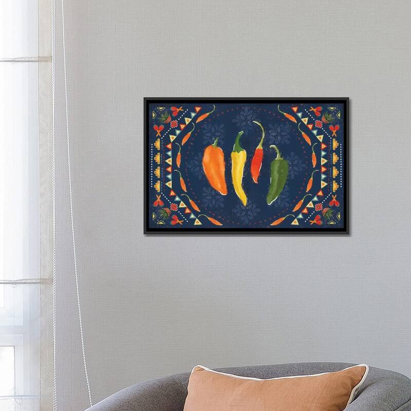 iCanvas "Tex Mex Fiesta I Dark" by Veronique Charron Framed Canvas Print