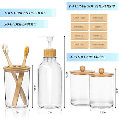 Bamboo Bathroom Accessories Set