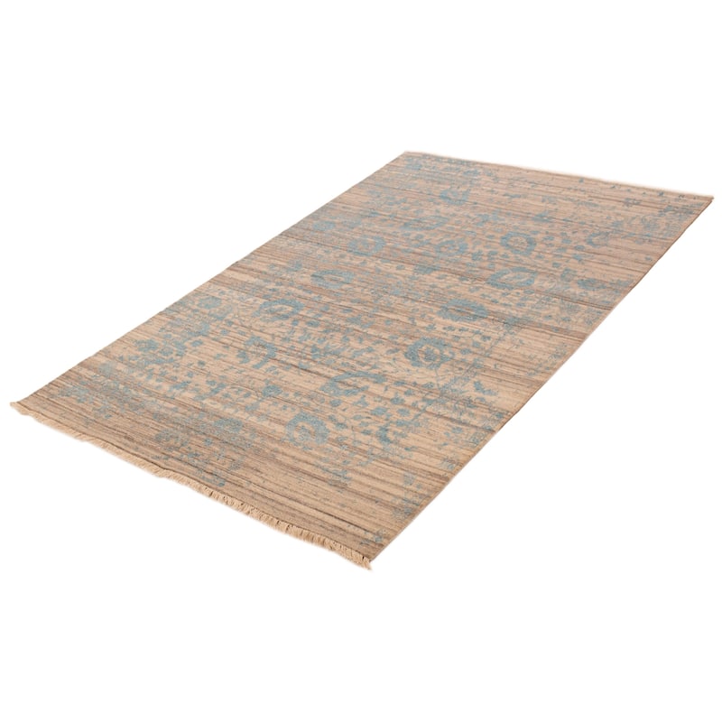 ECARPETGALLERY Hand-knotted Heritage Grey Silk, Wool Rug - 5'6 x 8'11
