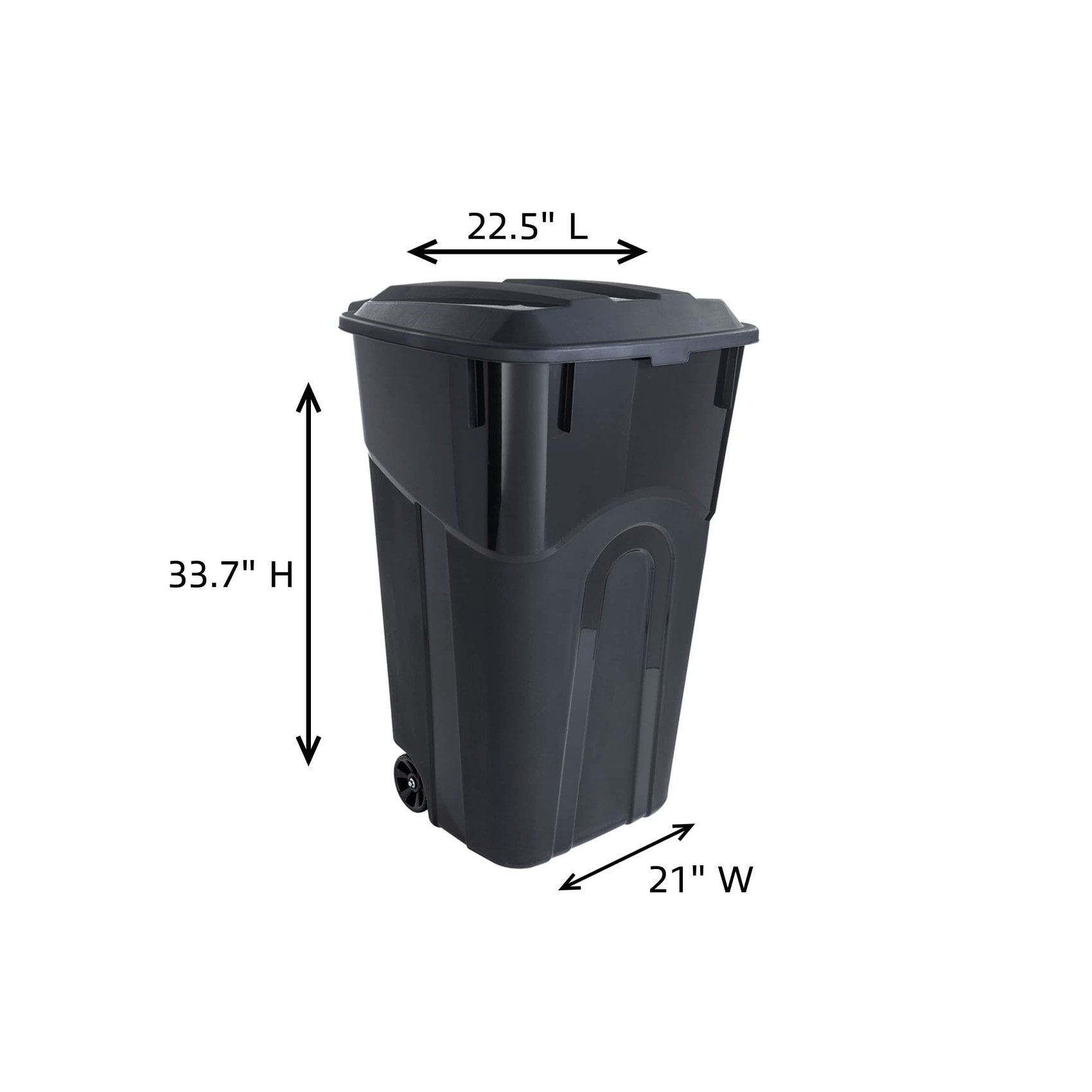 32 Gallon Wheeled Outdoor Garbage Can with Attached Snap Lock Lid and  Handles, Perfect Backyard, Deck, or Garage Trash Can, 2pcs - Bed Bath &  Beyond - 39690715