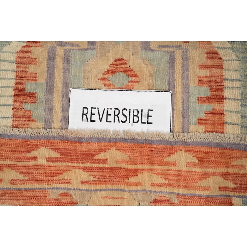 Hand Woven Oriental 100% Wool Carpet Southwestern Tribal Multi-Colored Kilim Area Rug - 6' 9'' X 4' 9''