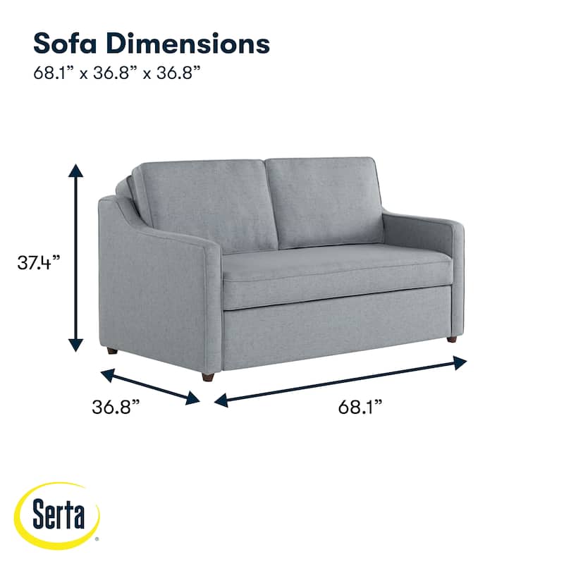 Serta Carey Convertible Sofa in Chenille Fabric