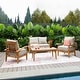 preview thumbnail 10 of 12, Cambridge Casual Caterina 4-piece Teak Patio Conversation Set Natural Teak/Beige Cushion