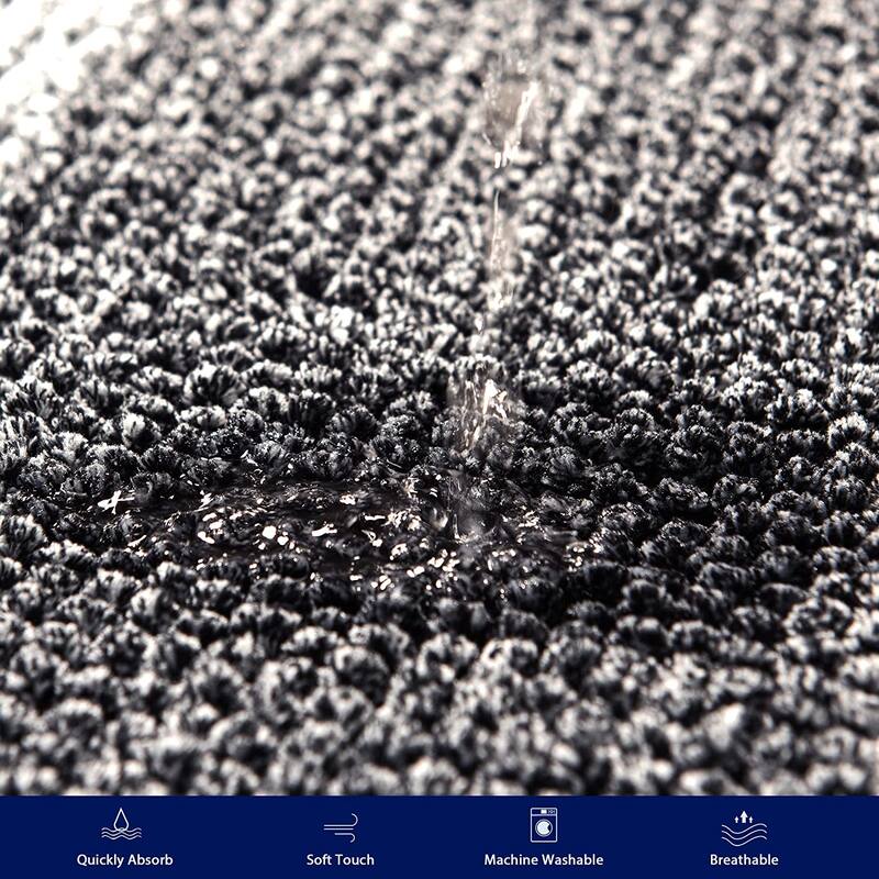 Subrtex Rugs Chenille Gradient Stripe Pattern Soft Plush Bath Rug Shower Water Absorbent Mat