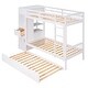 preview thumbnail 9 of 7, Easy to Assemble Twin Size Bunk Bed with Trundle and Attached Multifunctional Locker,3 Beds in 1