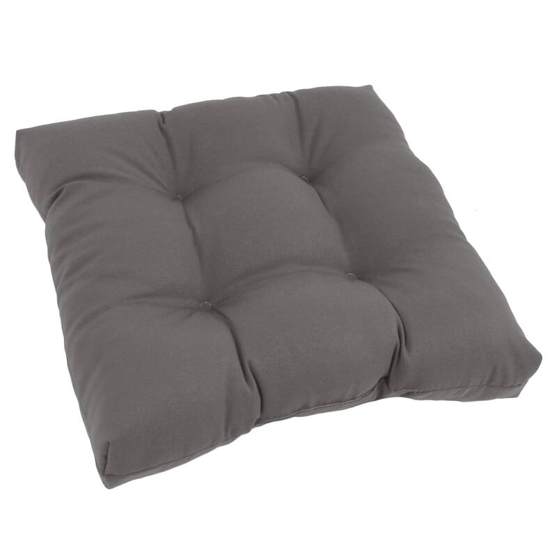 19-inch Twill Square Chair Cushion (Set of 1, 2, or 4) - 19" x 19" - Single - Steel Grey