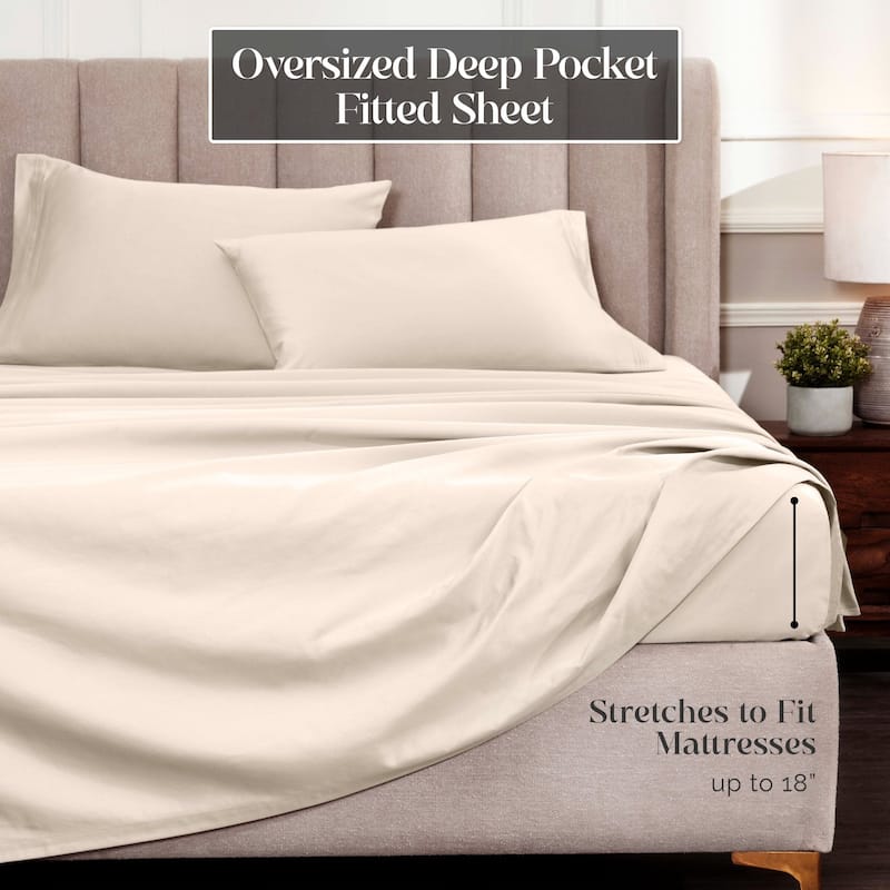 Blue Nile Mills 1500 Thread Count Egyptian Cotton Deep Pocket Solid Sheet Set