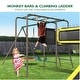 preview thumbnail 7 of 8, 660lbs Swing Set for Backyard with Saucer Swing, Climbing Net, Trapeze Bar, Slide, Outdoor Playset for Kids
