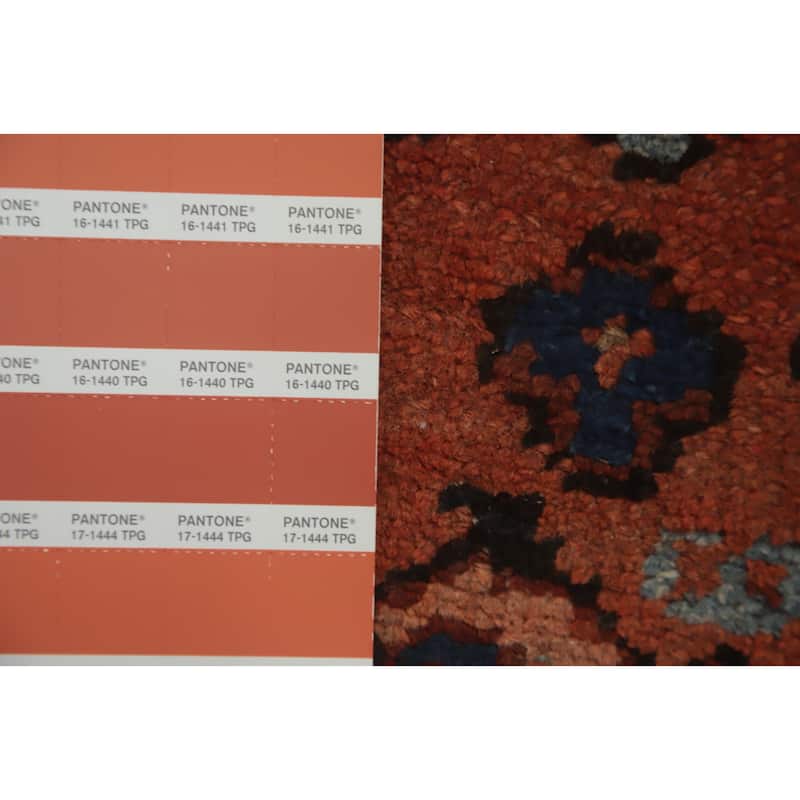 Hand Knotted Oriental 100% Wool Carpet Traditional Medallion Oranges & Rust Heriz Area Rug - 10' 6'' X 7' 8''