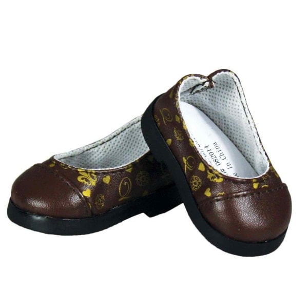 Brown Flower Mary Jane Dress Shoes Fits 18/" American Girl Doll Clothes Shoes