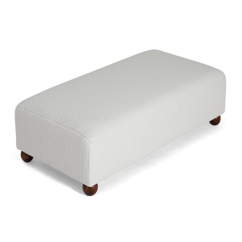 Christopher Knight Home - Modern Comfort Boucle Upholstered Ottoman Bench with Solid Wood Legs