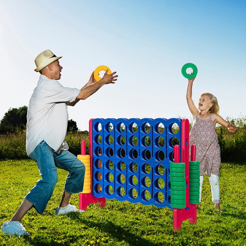 Gymax Jumbo 4-to-Score Game Set Giant 4 in A Row Kids Adults w/ 42 - See Details