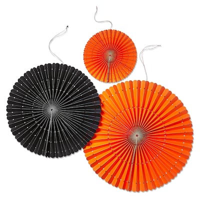Halloween Paper Fans Decor Set Of 3