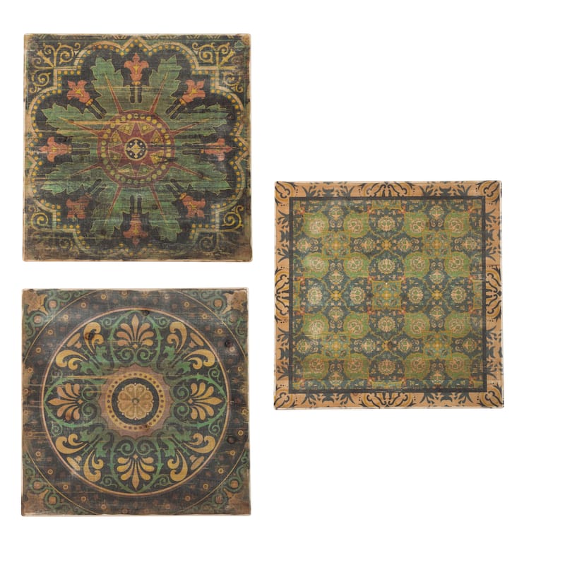 S/3 24x24" Multi-Colored Square Wall Art - Multicolor