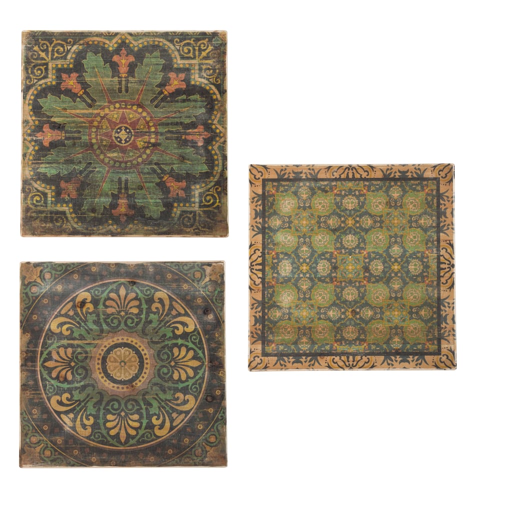 S/3 24x24" Multi-Colored Square Wall Art