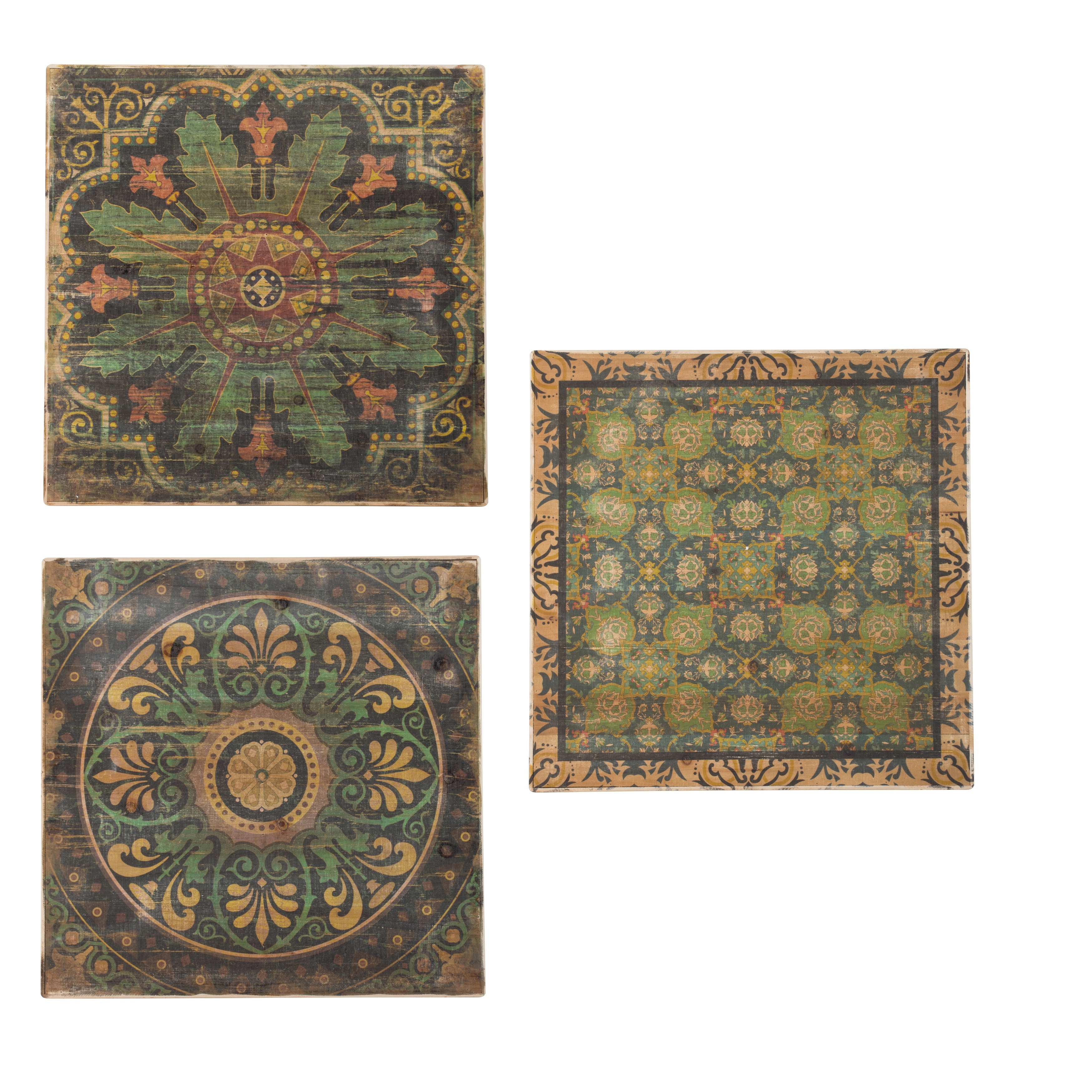 S/3 24x24" Multi-Colored Square Wall Art
