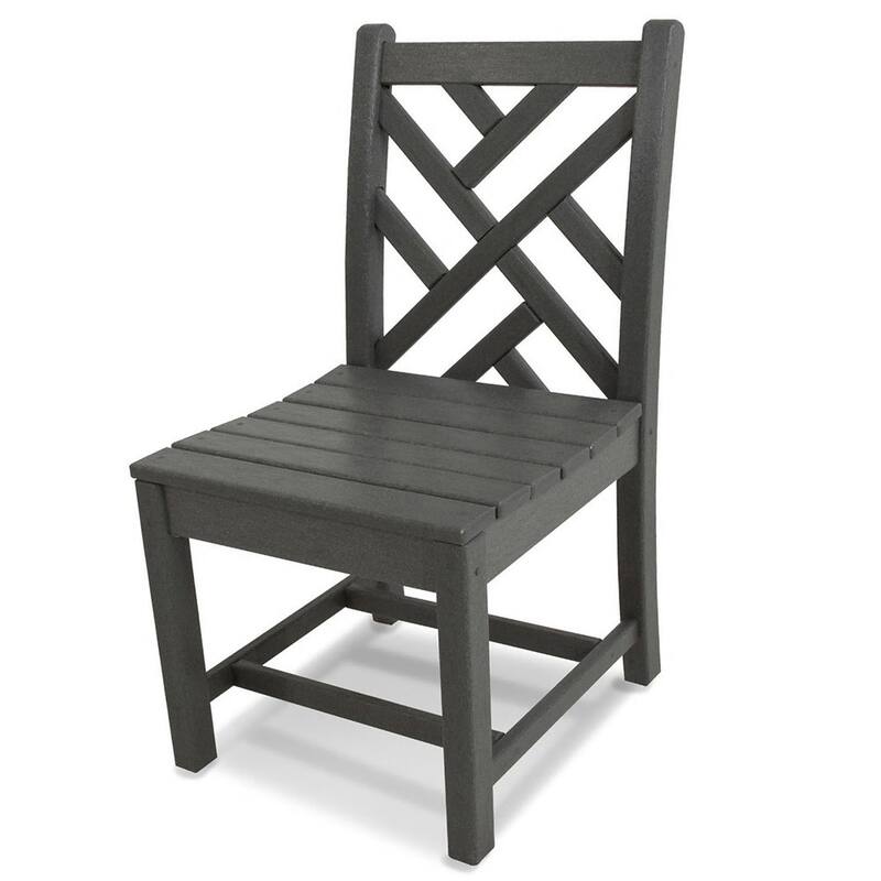 POLYWOOD Chippendale Outdoor Dining Side Chair - Slate Grey