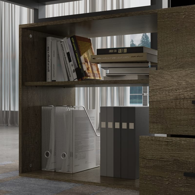 55" L-Shaped Computer Desk - Storage Workstation - 5 Colors Large