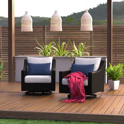 Deco 2 Piece Sunbrella Outdoor Patio Motion Club Chairs - 30"W x 33"D x 32"H