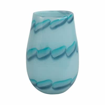 Glass Vases Coastal Style with Sculpted Detailing and Swirl Design