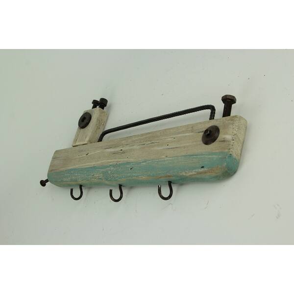 Shop Blue And White Distressed Wood Ship Nautical Decor Wall Hook
