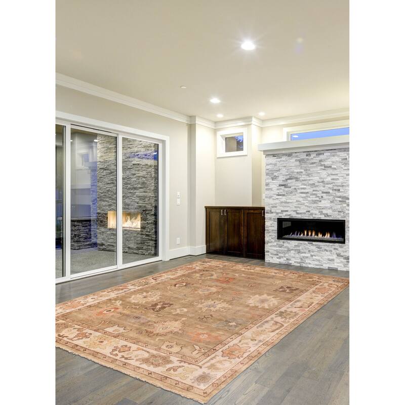 ECARPETGALLERY Hand-knotted Modern Oushak Khaki Wool Rug - 8'1 x 10'3