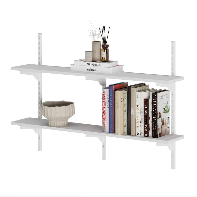 Adjustable Shelf, 36 inch Floating Shelves, Wooden Closet Shelves, Kitchen Shelving, Pantry Shelves, Wall Mounted, Tier Options