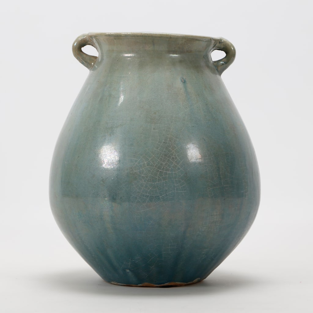 Artissance 10.2 in. H Green Porcelain Vintage Style Water Jar w/2 handles