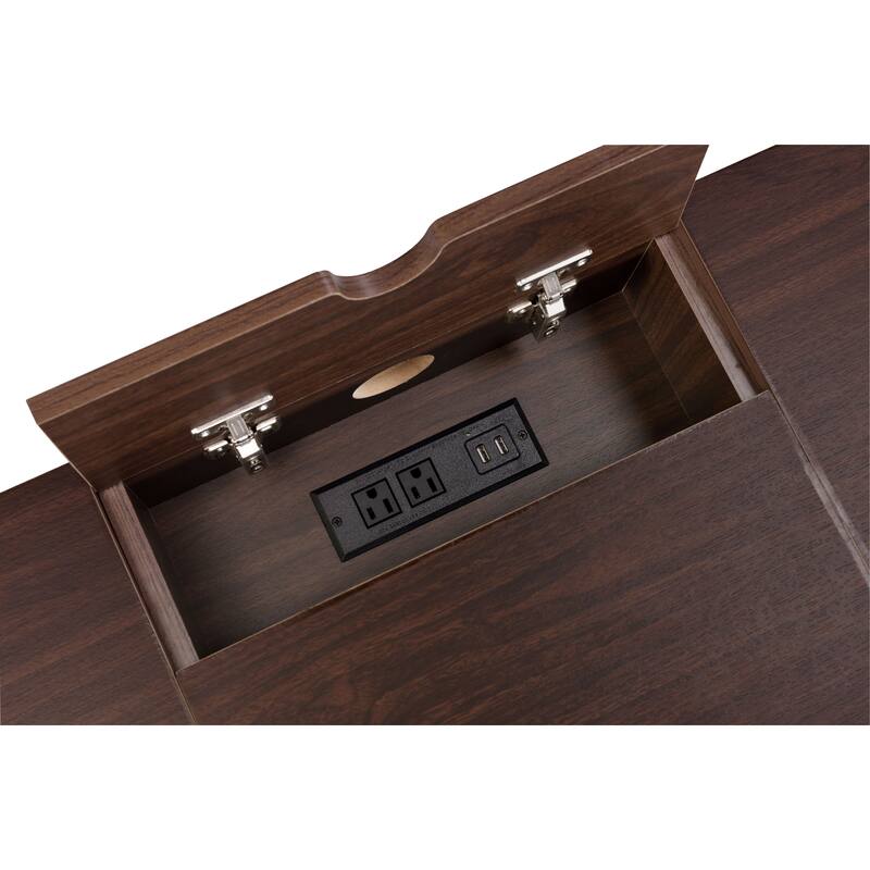 Verster Oak & Black Finish Writing Desk W/USB