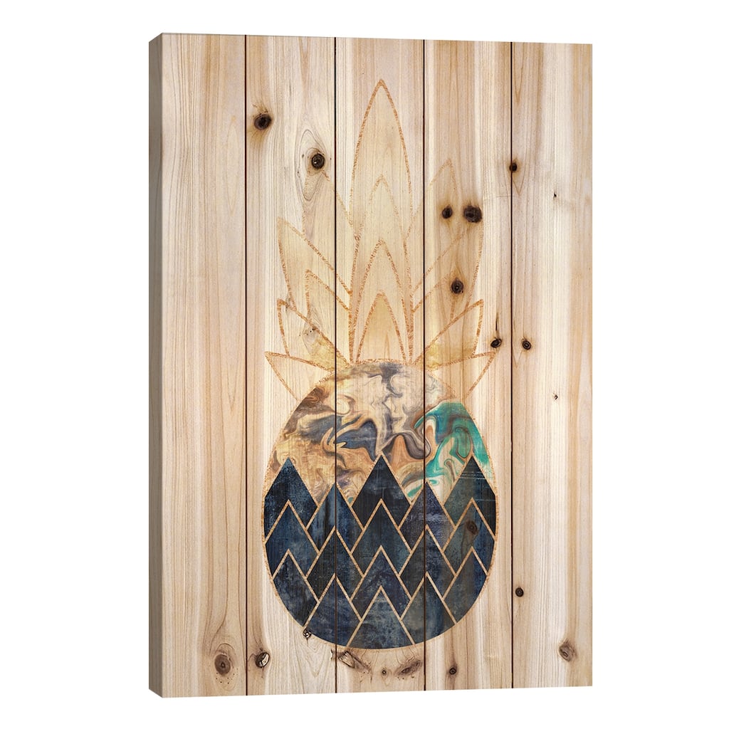 Precious Pineapple I Print On Wood by Elisabeth Fredriksson - Multi-Color