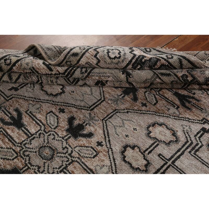 Heriz Serapi Indian Area Rug Hand-Knotted Traditional Wool Carpet - 8'0" x 9'10"