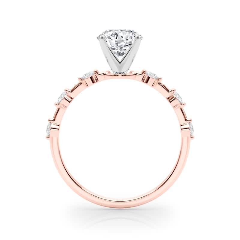 Auriya 14k Rose Gold Lab Grown Round Diamond Engagement Ring 0.50 to 5.00 ct. tw. (F-G VS)