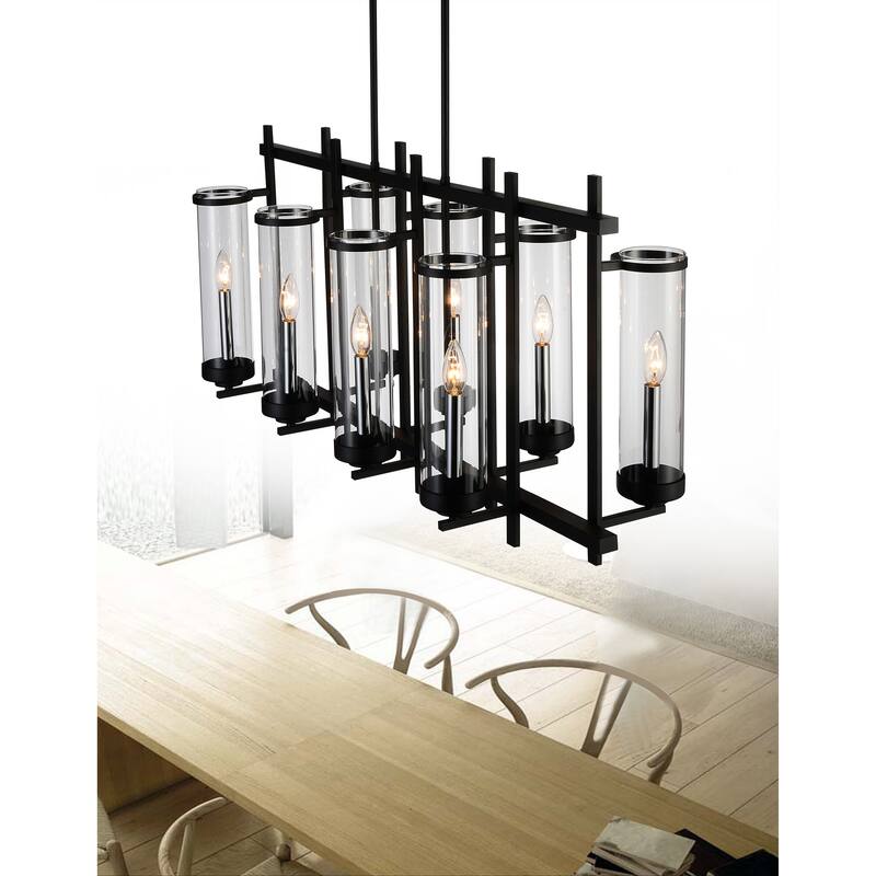 Sierra 8 Light Up Chandelier With Black Finish