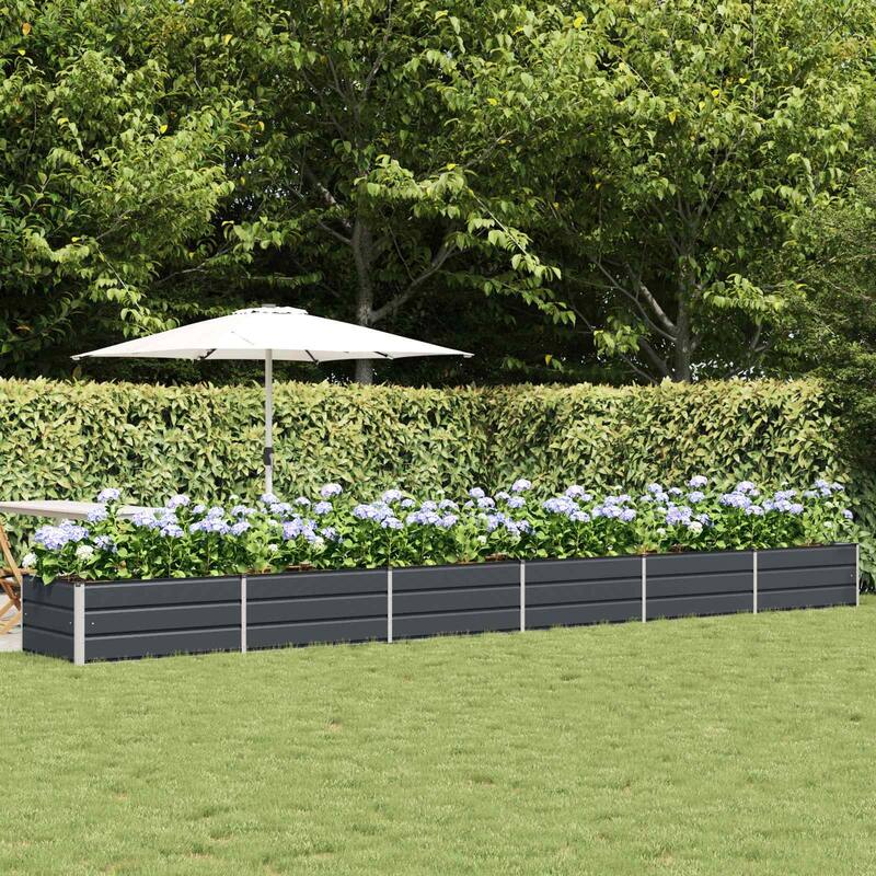 vidaXL Planter in Steel - 62.99 x 31.50 x 17.72 - Black - 236.22 x 31.50 x 17.72 in