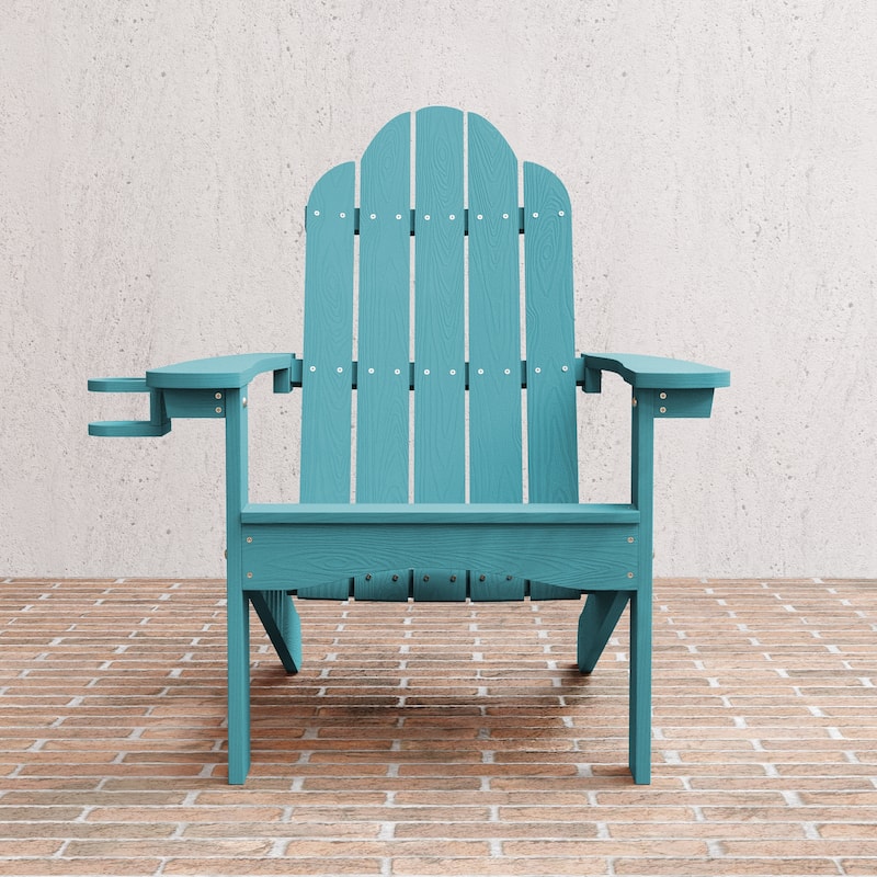 LUE BONA Outdoor Plastic Poly Weather Resistant Patio Adirondack Chair 1-Pack - 35"D x 30"W x 36.2"H