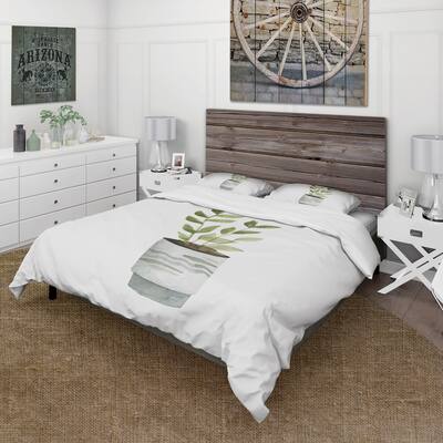 Designart 'Indoor Green Home House Plants II' Traditional Duvet Cover Set