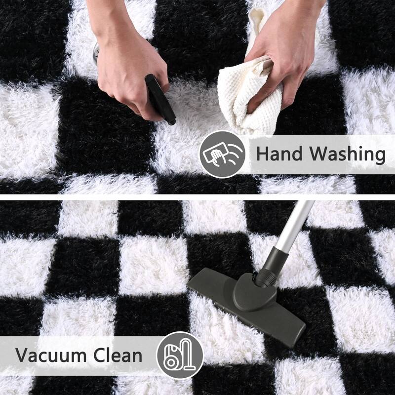 Rugs for Bedroom Living Room, Black and White